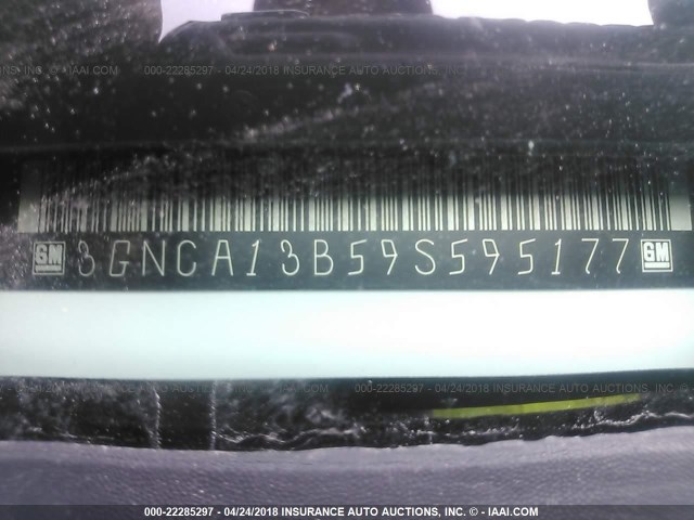 3GNCA13B59S595177 - 2009 CHEVROLET HHR LS WHITE photo 9