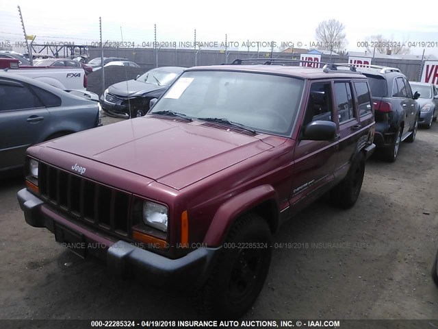 1J4FF68S1XL572148 - 1999 JEEP CHEROKEE SPORT/CLASSIC RED photo 2