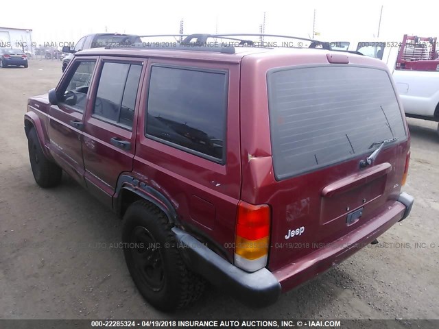 1J4FF68S1XL572148 - 1999 JEEP CHEROKEE SPORT/CLASSIC RED photo 3