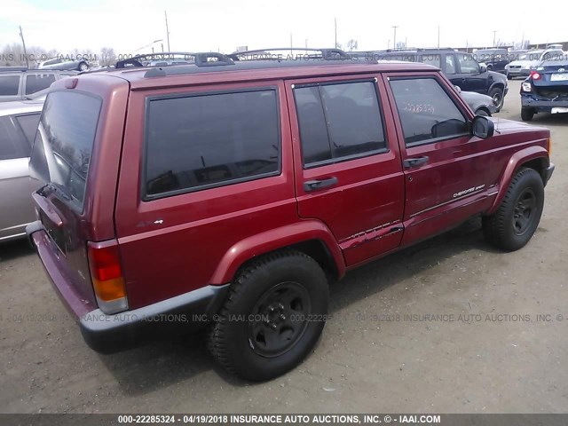 1J4FF68S1XL572148 - 1999 JEEP CHEROKEE SPORT/CLASSIC წითელი ფოტო 4