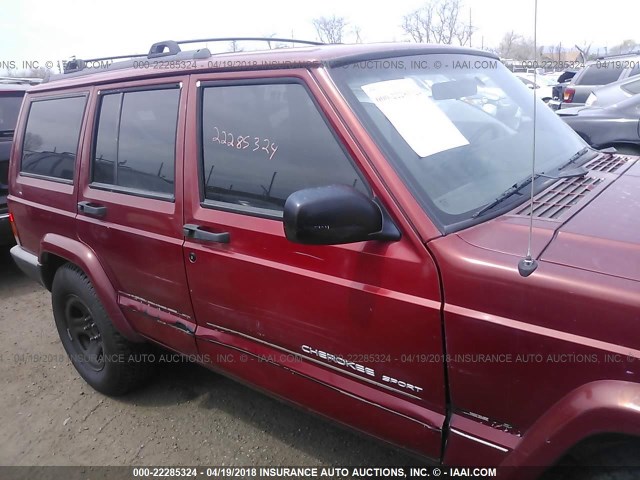 1J4FF68S1XL572148 - 1999 JEEP CHEROKEE SPORT/CLASSIC RED photo 6