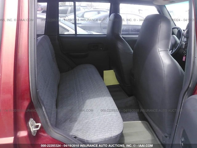 1J4FF68S1XL572148 - 1999 JEEP CHEROKEE SPORT/CLASSIC წითელი ფოტო 8