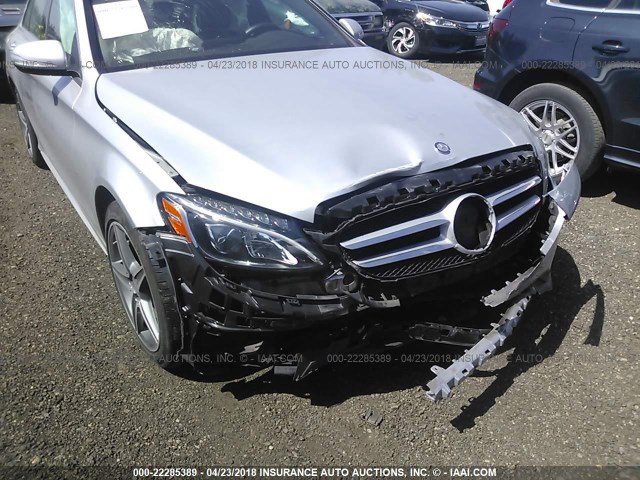 55SWF4KB4FU022557 - 2015 MERCEDES-BENZ C 300 4MATIC SILVER photo 6