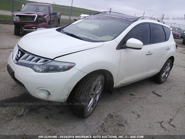 JN8AZ1MW6AW118202 - 2010 NISSAN MURANO S/SL/LE WHITE photo 2