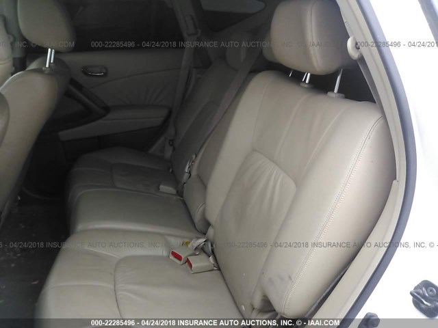 JN8AZ1MW6AW118202 - 2010 NISSAN MURANO S/SL/LE WHITE photo 8