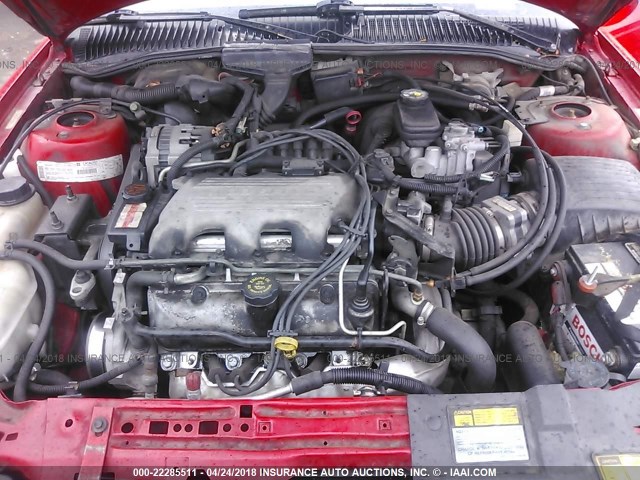 1G2NW52M7VC769512 - 1997 PONTIAC GRAND AM GT RED photo 10