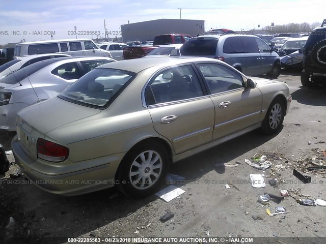 KMHWF35H42A631139 - 2002 HYUNDAI SONATA GLS/LX GOLD photo 4