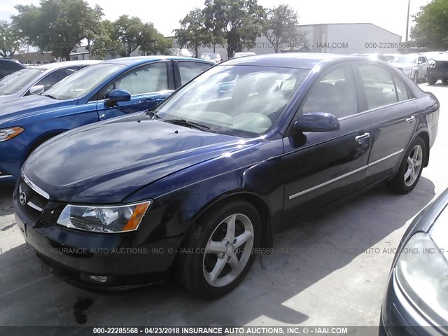 5NPEU46F88H356370 - 2008 HYUNDAI SONATA SE/LIMITED Dark Blue photo 2