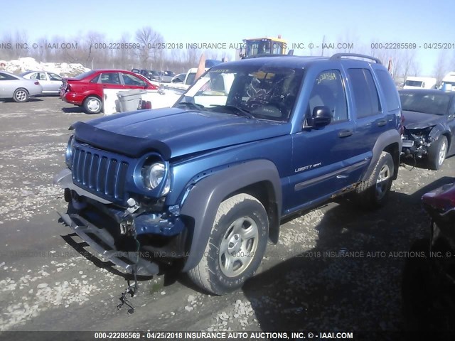 1J4GL48KX3W687857 - 2003 JEEP LIBERTY SPORT/FREEDOM ლურჯი ფოტო 2