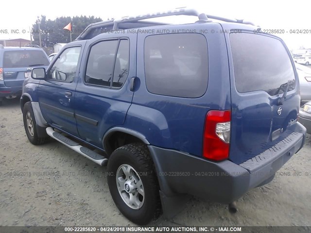 5N1ED28T81C549820 - 2001 NISSAN XTERRA XE/SE BLUE photo 3