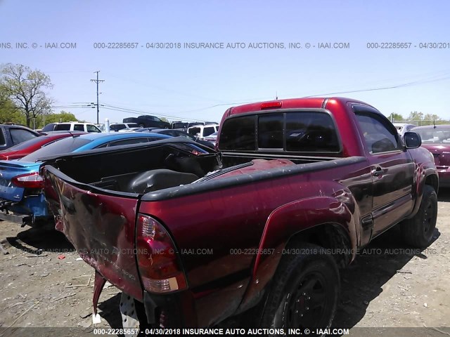 5TENX62N56Z312577 - 2006 TOYOTA TACOMA PRERUNNER RED photo 4