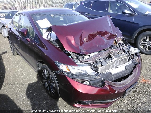 19XFB2F96EE215564 - 2014 HONDA CIVIC EXL MAROON photo 1