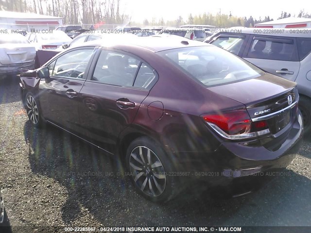 19XFB2F96EE215564 - 2014 HONDA CIVIC EXL MAROON photo 3
