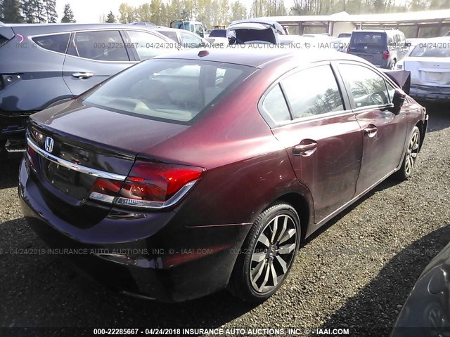 19XFB2F96EE215564 - 2014 HONDA CIVIC EXL MAROON photo 4