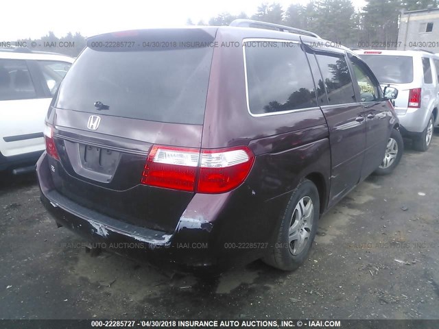 5FNRL38677B416020 - 2007 HONDA ODYSSEY EXL BURGUNDY photo 4