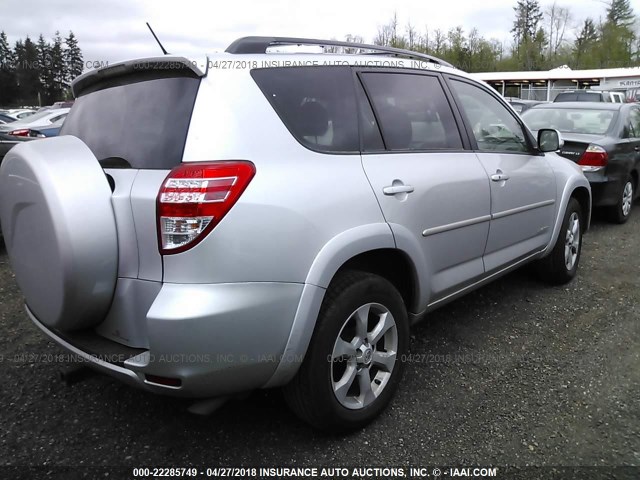 2T3YF4DV7BW059298 - 2011 TOYOTA RAV4 LIMITED SILVER photo 4