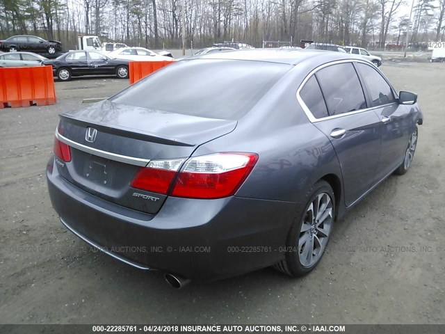 1HGCR2F58EA041416 - 2014 HONDA ACCORD SPORT GRAY photo 4