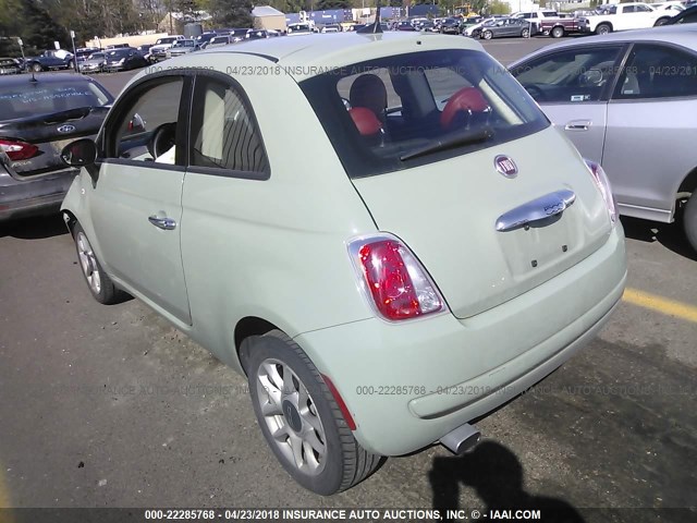 3C3CFFKR0GT184285 - 2016 FIAT 500 EASY GREEN photo 3