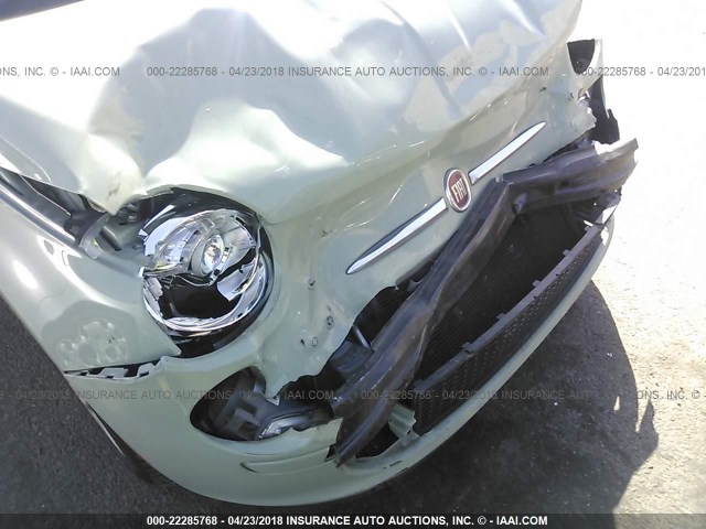 3C3CFFKR0GT184285 - 2016 FIAT 500 EASY GREEN photo 6