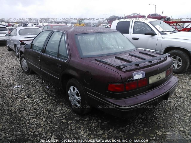 2G1WL54T5P9116788 - 1993 CHEVROLET LUMINA MAROON photo 3