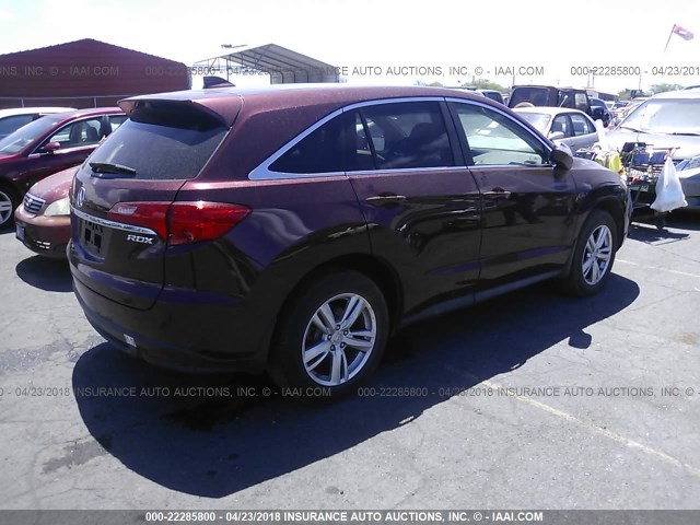 5J8TB3H35DL013856 - 2013 ACURA RDX RED photo 4