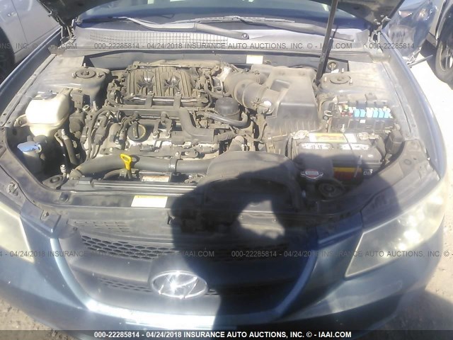 5NPEU46F46H095445 - 2006 HYUNDAI SONATA GLS/LX BLUE photo 10