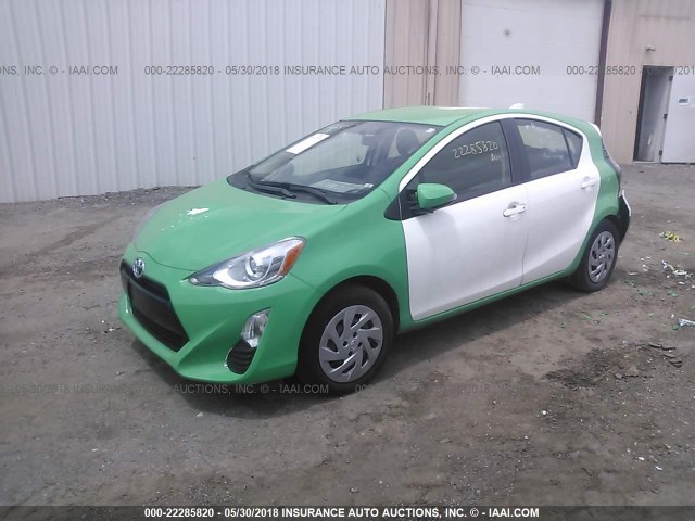 JTDKDTB34G1133192 - 2016 TOYOTA PRIUS C WHITE photo 2