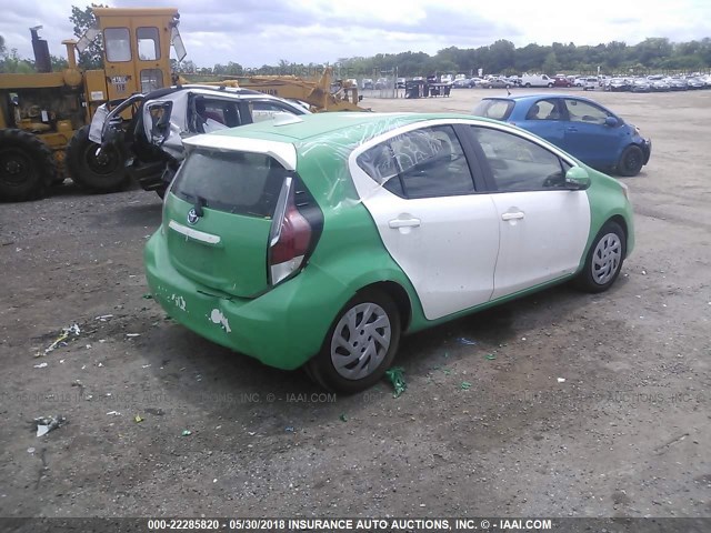 JTDKDTB34G1133192 - 2016 TOYOTA PRIUS C WHITE photo 4