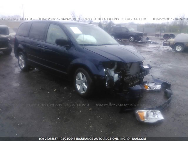 2C4RDGBG4DR567385 - 2013 DODGE GRAND CARAVAN SE BLUE photo 1