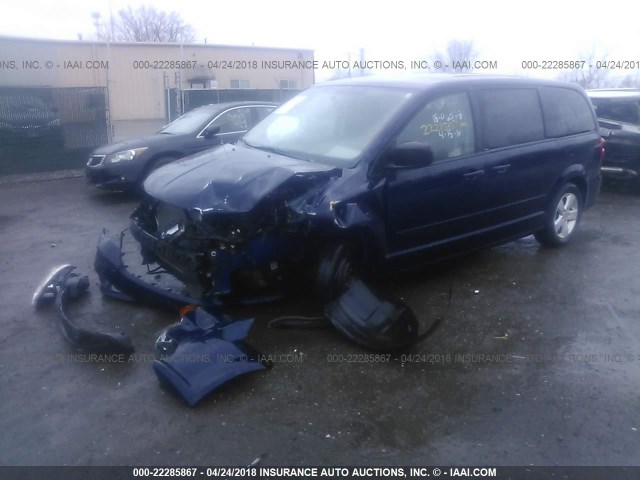 2C4RDGBG4DR567385 - 2013 DODGE GRAND CARAVAN SE BLUE photo 2