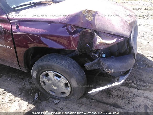 1B7GL22X21S143114 - 2001 DODGE DAKOTA BURGUNDY photo 6