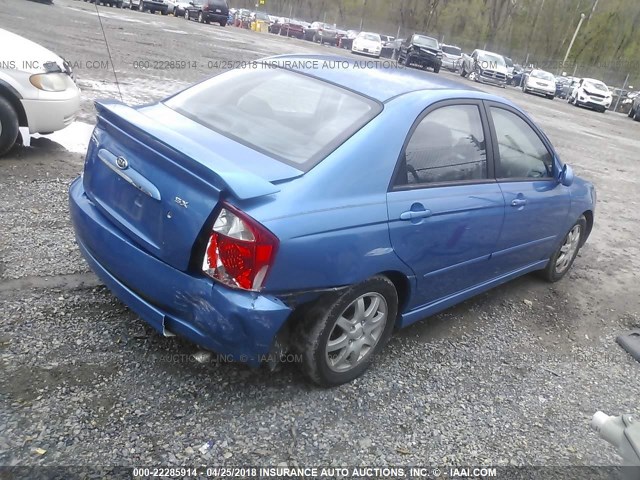 KNAFE121665365220 - 2006 KIA NEW SPECTRA LX/EX BLUE photo 4