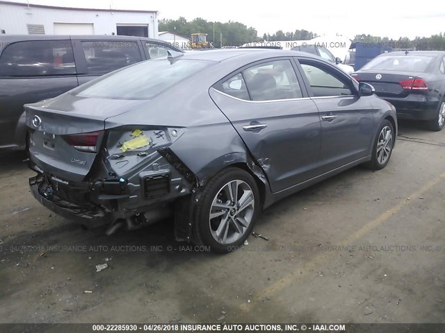 KMHD84LF1HU173429 - 2017 HYUNDAI ELANTRA SE/VALUE/LIMITED GRAY photo 4