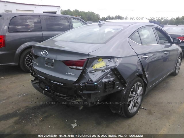 KMHD84LF1HU173429 - 2017 HYUNDAI ELANTRA SE/VALUE/LIMITED GRAY photo 6