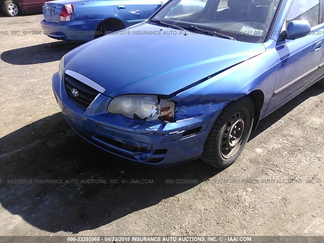 KMHDN56D85U159774 - 2005 HYUNDAI ELANTRA GLS/GT BLUE photo 6