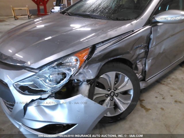 KMHEC4A44DA083109 - 2013 HYUNDAI SONATA HYBRID SILVER photo 6