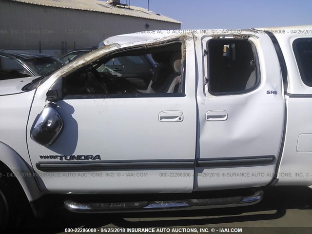 5TBRT34166S478294 - 2006 TOYOTA TUNDRA ACCESS CAB SR5 WHITE photo 6
