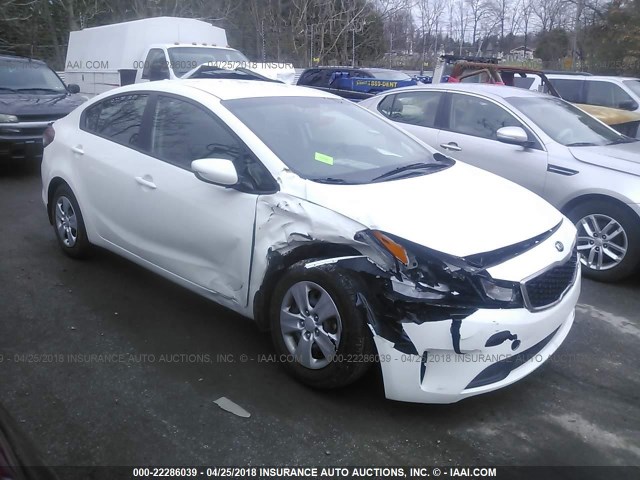 3KPFK4A73HE146449 - 2017 KIA FORTE LX WHITE photo 1