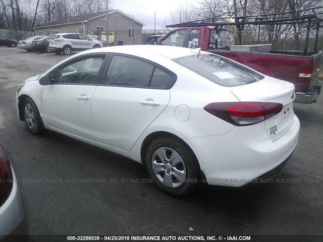 3KPFK4A73HE146449 - 2017 KIA FORTE LX WHITE photo 3