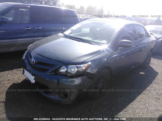 2T1BU4EE1CC877860 - 2012 TOYOTA COROLLA S/LE GRAY photo 2