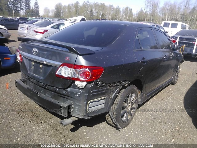 2T1BU4EE1CC877860 - 2012 TOYOTA COROLLA S/LE GRAY photo 4