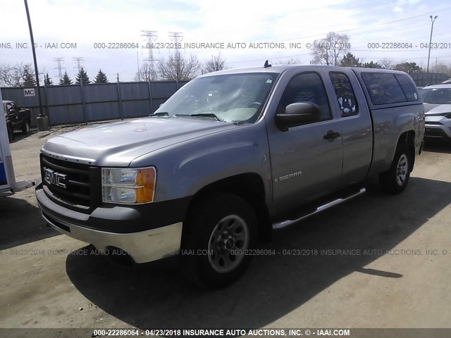 2GTEK19C091127173 - 2009 GMC SIERRA K1500 GRAY photo 2