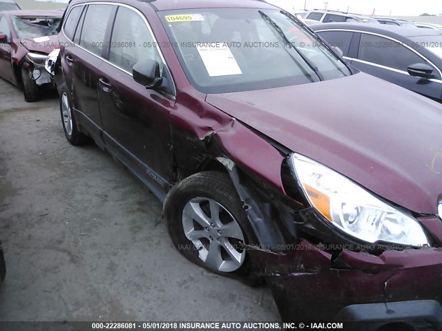 4S4BRCAC0E3211130 - 2014 SUBARU OUTBACK 2.5I RED photo 6