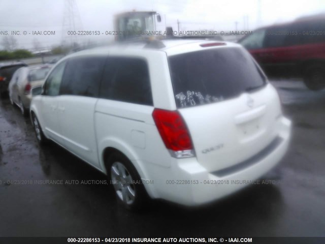 5N1BV28U25N130588 - 2005 NISSAN QUEST S/SE/SL WHITE photo 3