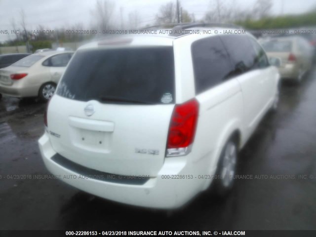 5N1BV28U25N130588 - 2005 NISSAN QUEST S/SE/SL WHITE photo 4