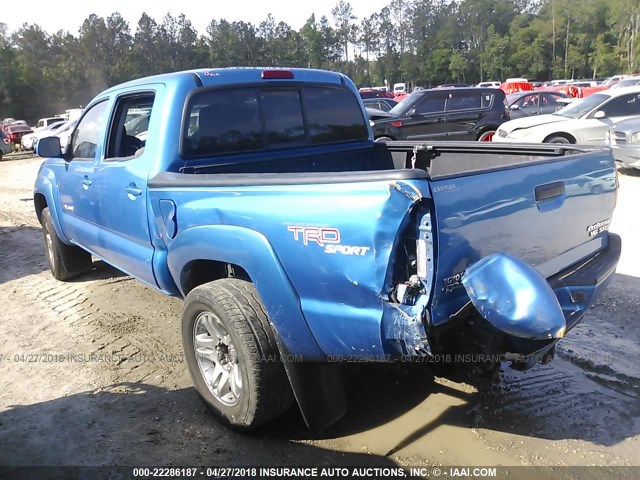 3TMJU62N15M006270 - 2005 TOYOTA TACOMA DOUBLE CAB PRERUNNER BLUE photo 3