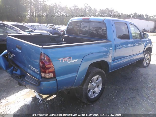 3TMJU62N15M006270 - 2005 TOYOTA TACOMA DOUBLE CAB PRERUNNER BLUE photo 4