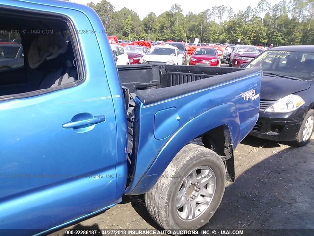 3TMJU62N15M006270 - 2005 TOYOTA TACOMA DOUBLE CAB PRERUNNER BLUE photo 6