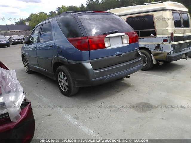 3G5DA03E42S517455 - 2002 BUICK RENDEZVOUS CX BLUE photo 3