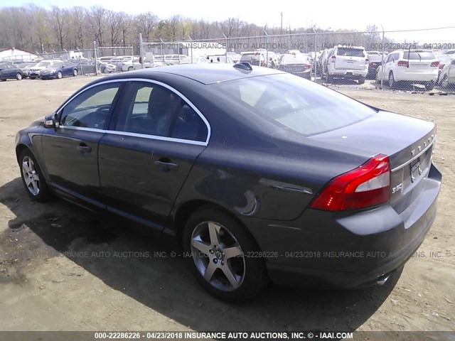 YV1AH992591105222 - 2009 VOLVO S80 T6 GRAY photo 3